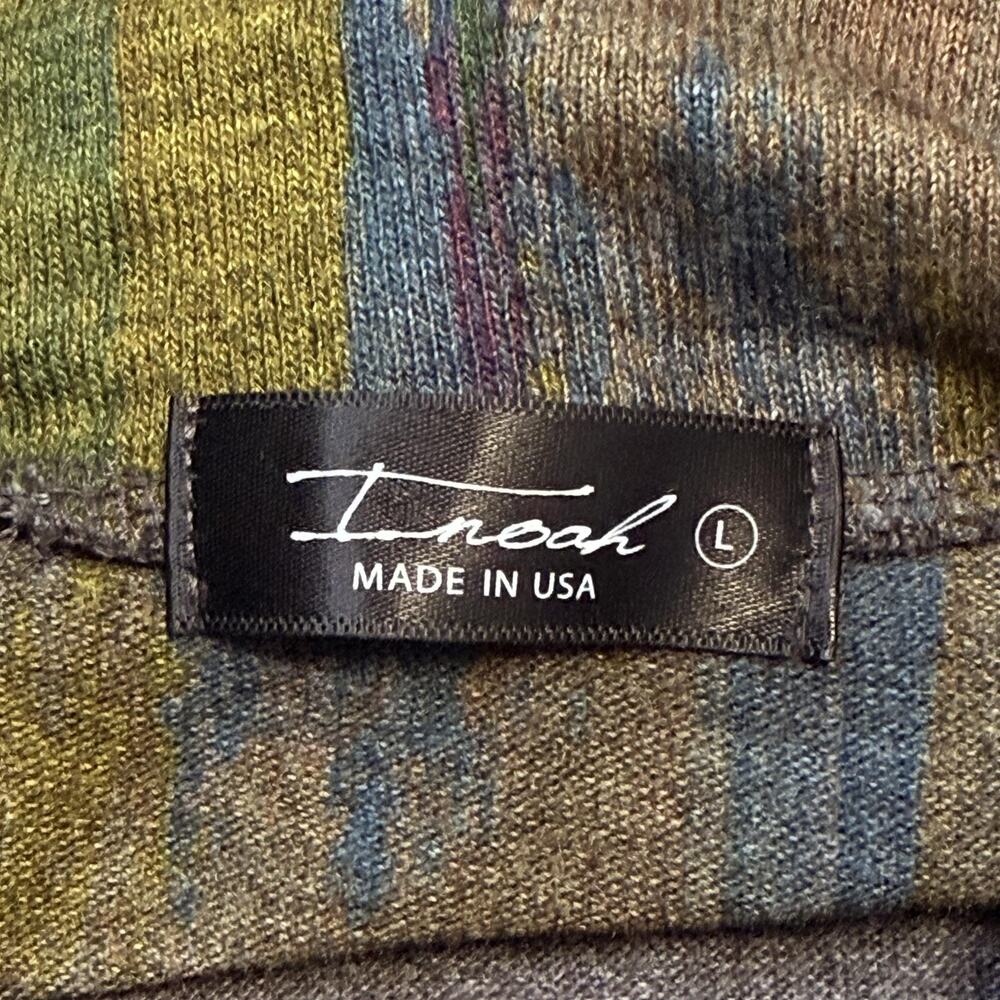 Inoah Shirt Womens Large Multicolor Dog Art Cowl Neck Long Sleeve Tunic Top - Picture 4 of 9